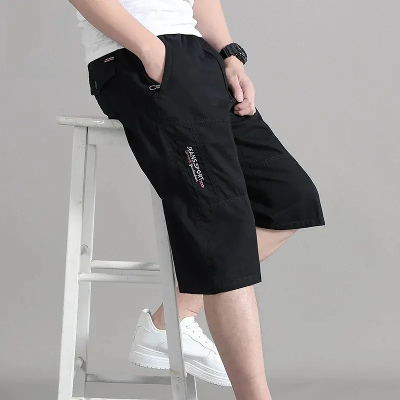 Men's Casual Shorts Pure Cotton Cargo Pants Joggers Thin Style Seven-Foot Pants Comfortable Lightweight Summer Leisure Trousers
