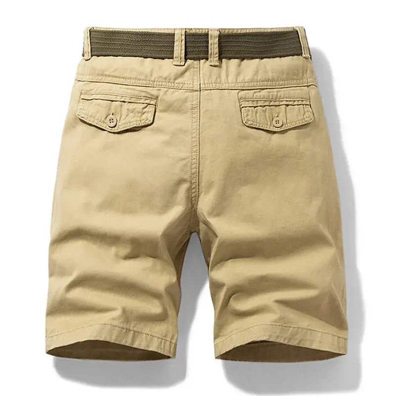 Men Casual Cargo Shorts Fashion Cotton 100% Tactical Shorts Pants Men Outdoor Breathable Joggers Shorts Men Summer Casual Solid
