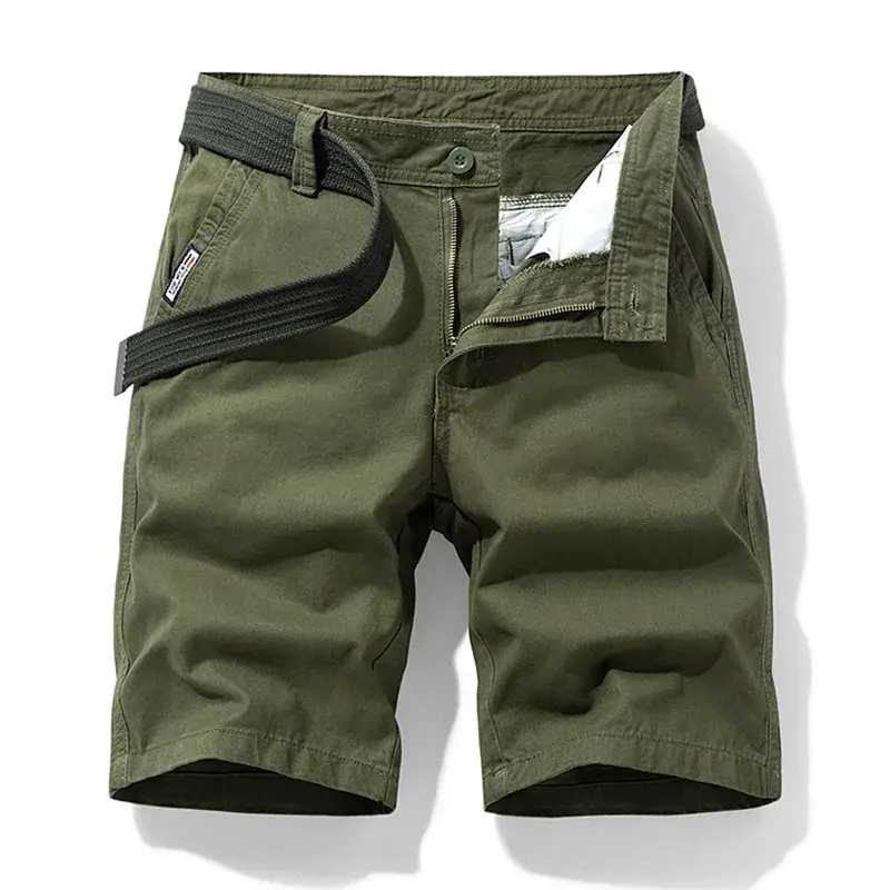 Men Casual Cargo Shorts Fashion Cotton 100% Tactical Shorts Pants Men Outdoor Breathable Joggers Shorts Men Summer Casual Solid