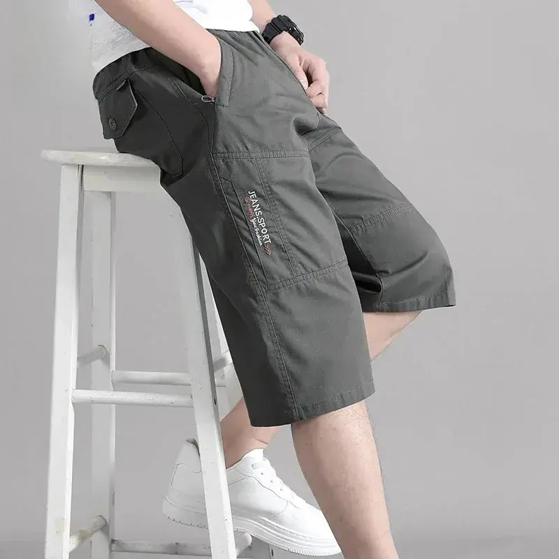 Men's Casual Shorts Pure Cotton Cargo Pants Joggers Thin Style Seven-Foot Pants Comfortable Lightweight Summer Leisure Trousers