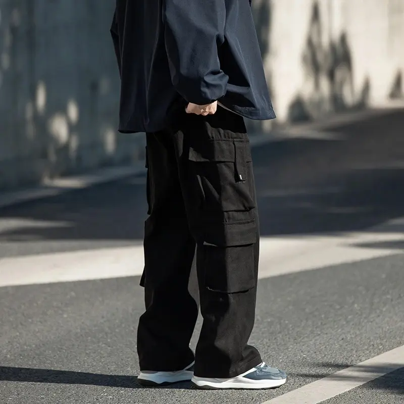 Men Cargo Pants Multi-Pockets Tool Pants Harajuku Mens Vintage Loose Wide Leg Pants Streetwear Casual Hip-Hop Trousers 2025