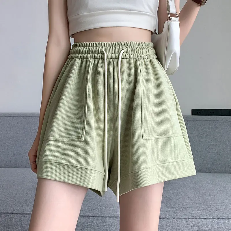 High-Waisted Slimming Casual Trunks Women's Korean Style Loose-Fit Wide-Leg Drawstring A- Line Pants New Arrival Student Trouser