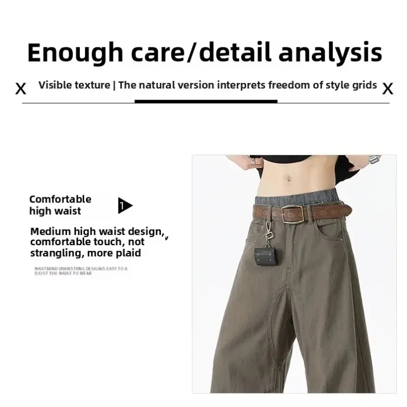 Men Black Washed Arc Design Loose Straight Leg Jeans Knife Edge Denim Spring Summer Fashion Brand Baggy Jeans Jeans for Men Y2k