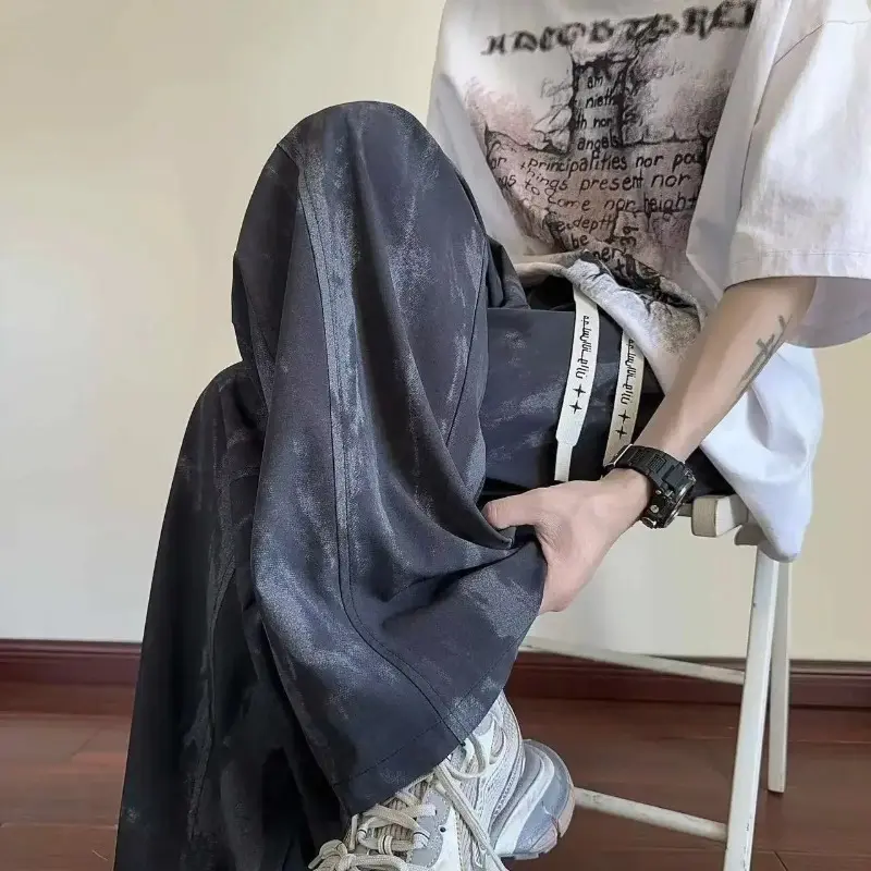 Men Casual Pants Loose Fit Versatile Simple INS Trendy Lazy Style Trousers Summer New Fashionable Artistic Harajuku Versatile