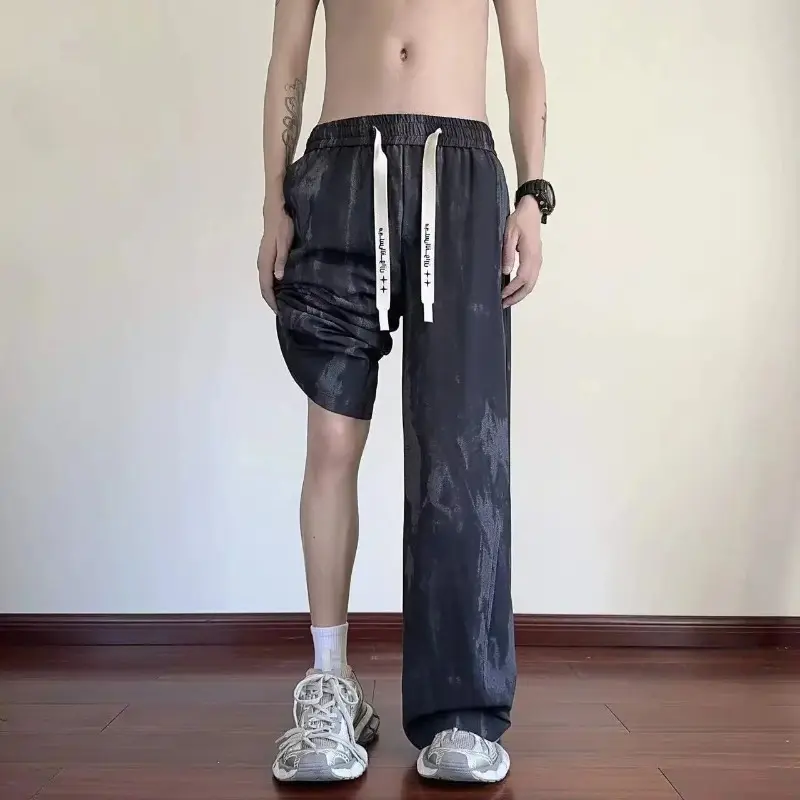 Men Casual Pants Loose Fit Versatile Simple INS Trendy Lazy Style Trousers Summer New Fashionable Artistic Harajuku Versatile