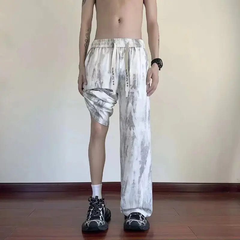 Men Casual Pants Loose Fit Versatile Simple INS Trendy Lazy Style Trousers Summer New Fashionable Artistic Harajuku Versatile