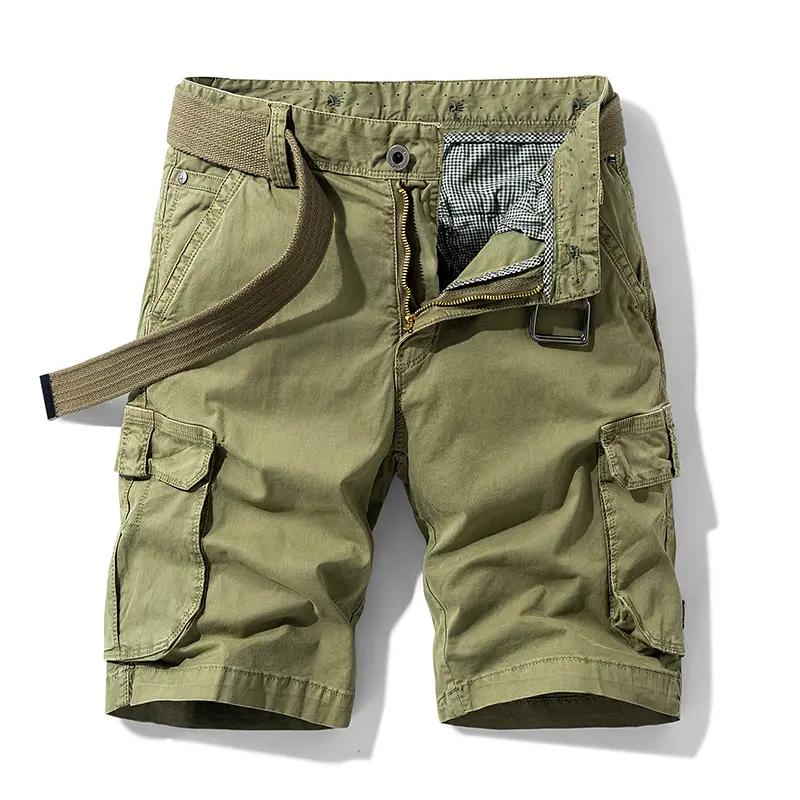 Men Casual Shorts Mens Military Cargo Pocket Pants Cotton Male Tactical Shorts No Belt Plus Size 2025 Summer Fashion Cargo Short
