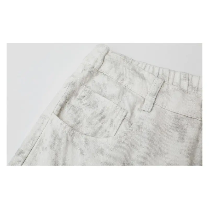 Men's High Street Style Elastic Waist Jeans Floor-Length Loose Fit Spring New Arrival Fashionable Casual Men's Denim Pants