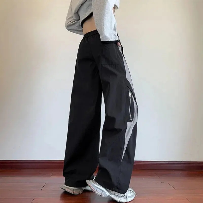 LUZHEN Color Contrast Splicing Design Loose Straight Tube Casual Pants Men's 2025 New Original Streetwear Sports Trousers JY3423