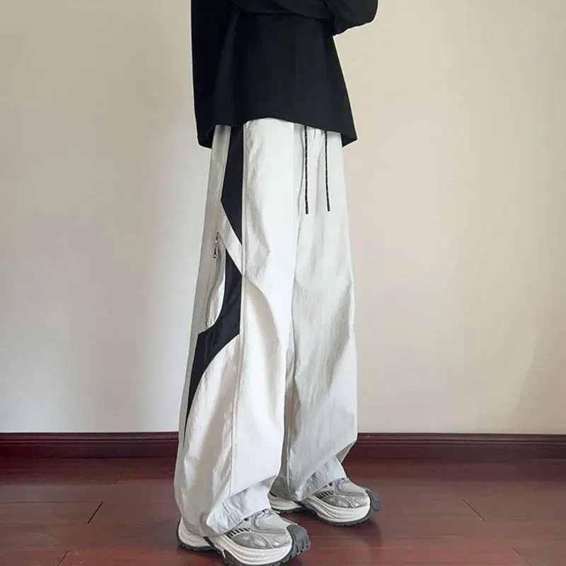 LUZHEN Color Contrast Splicing Design Loose Straight Tube Casual Pants Men's 2025 New Original Streetwear Sports Trousers JY3423
