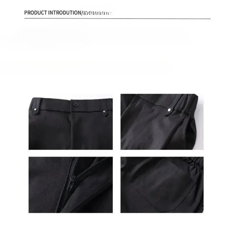 Men Sweatpants Loose Casual Vintage Stacked Pants Men Black Pockets Baggy Harem Pants Korean Fashions Button Joggers Pants