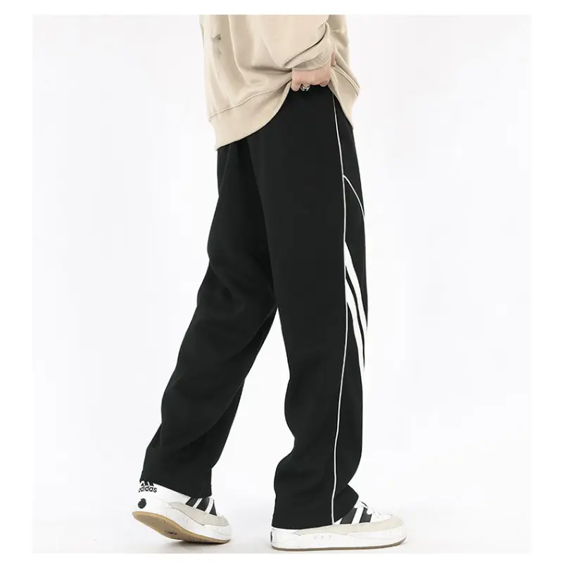 Men's Casual Pants Spring Trendy Straight Leg Versatile Loose Leg Sporty High Street Handsome American Retro Striped Cargo Pants