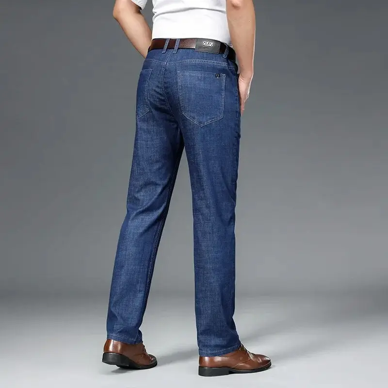 Men's Jeans Spring Season Lightweight Comfortable Long Trousers Free Shipping Summer Thin Ice Silk Casual Loose Straight Leg