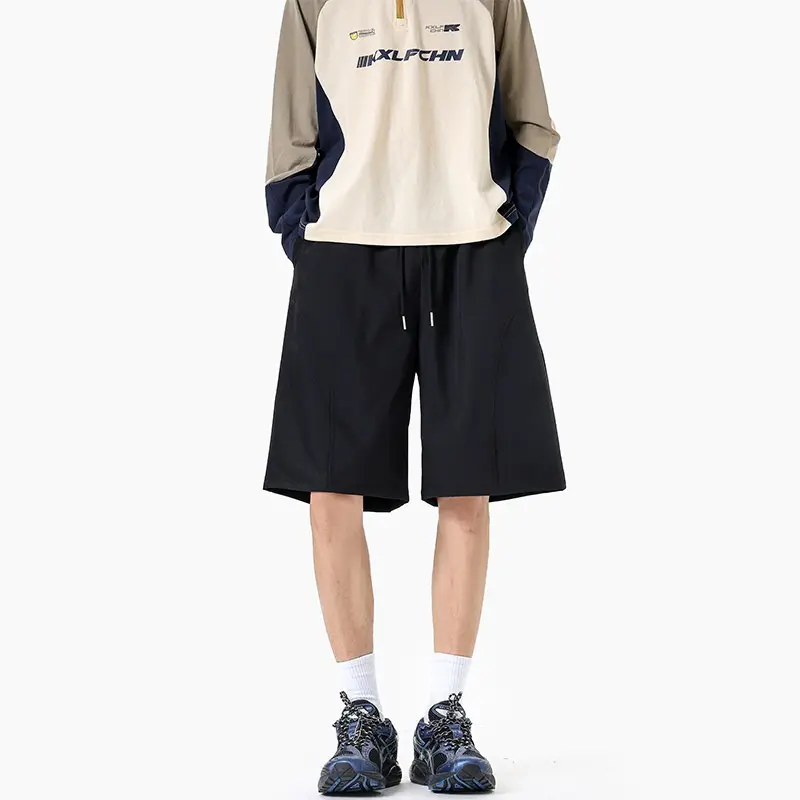 Men's Orts Pants Qui Dry Ice Silk Summer Thin American Diagonal Cut Baskeall Sports Pants Breathable Lightweight Five-Quarter