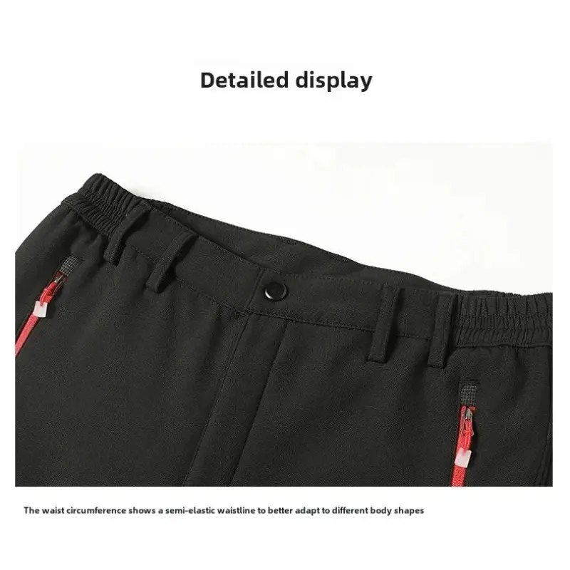 Men Pants Winter Waterproof Windproof Outdoor Soft Shell Rain Trousers Trekking Camping Ski Pants Thick Warm Fleece Hiking