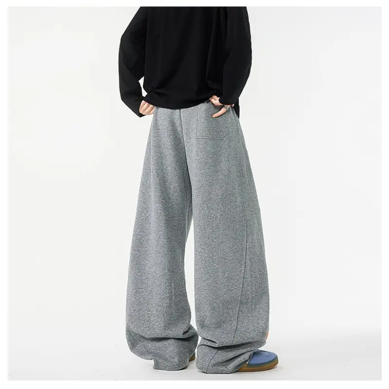 Men's Casual Pants Fun Dog Embroidery Spring Summer New Sle Drapey High Waist Wide Leg Straight Cut Trousers Trendy Streetwear