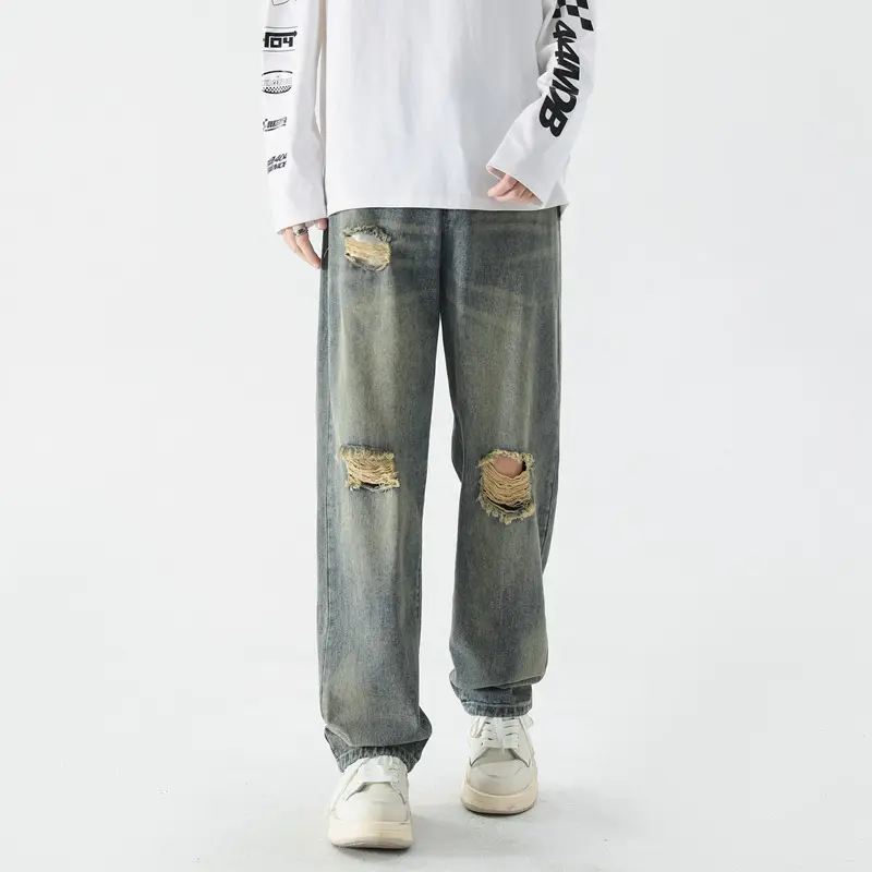 Four Seasons Regular Loose Straight Pipe Boys American Fashion Cargo Casual Pants Adult Gentleman Comfort Loose Senior High-end