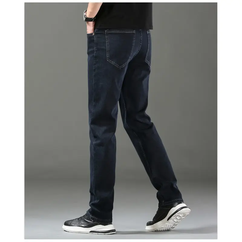 Men's Jeans Spring Autumn Korean Style Small Leg Business Pants Slim Straight Long Trousers Loose Casual Skinny Jeans Men