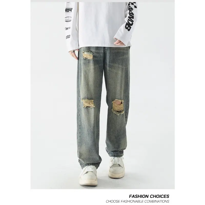 Four Seasons Regular Loose Straight Pipe Boys American Fashion Cargo Casual Pants Adult Gentleman Comfort Loose Senior High-end
