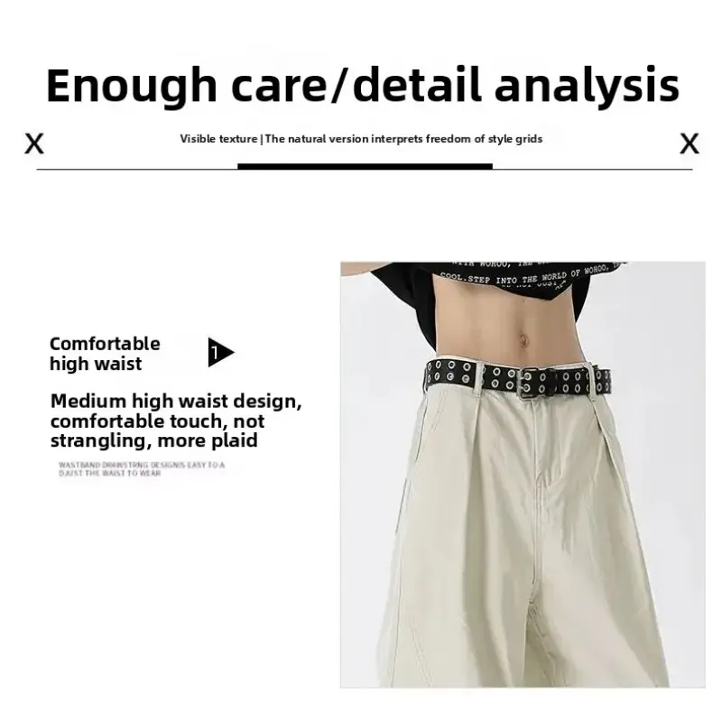 Men's Jeans Loose Wide Leg American Style Pleated Knife Edge Workwear Casual Summer Pants for Men Comfortable Loose Fit