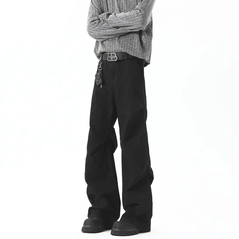 NicheDesign Sensibility Loose-Fit Casual Bell Bottom Trousers Fashionable Ankle-Length Pants Elegant Chinese Style for Men