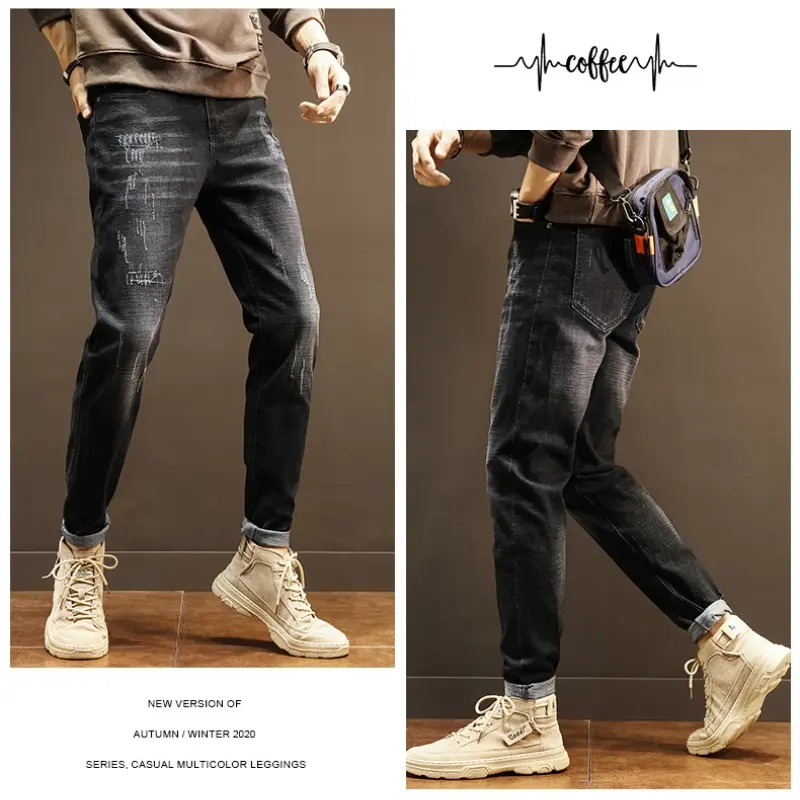 Mens Jeans Slim Casual Street Classic Skinny Pencil Jeans Stretch Style Comfortable Casual Fashion Versatile Baggy Jeans Men Y2k