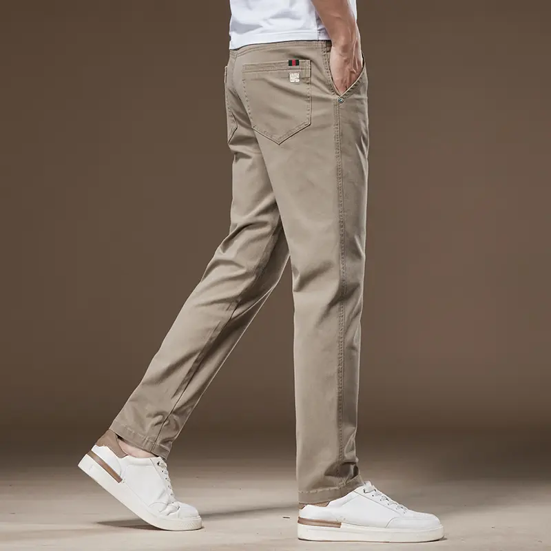 Men's Pants 98% Cotton Thick Business Casual Korean Grey Cargo Trousers Male Large Size 38 Brand Clothing Pant Streetwear Men