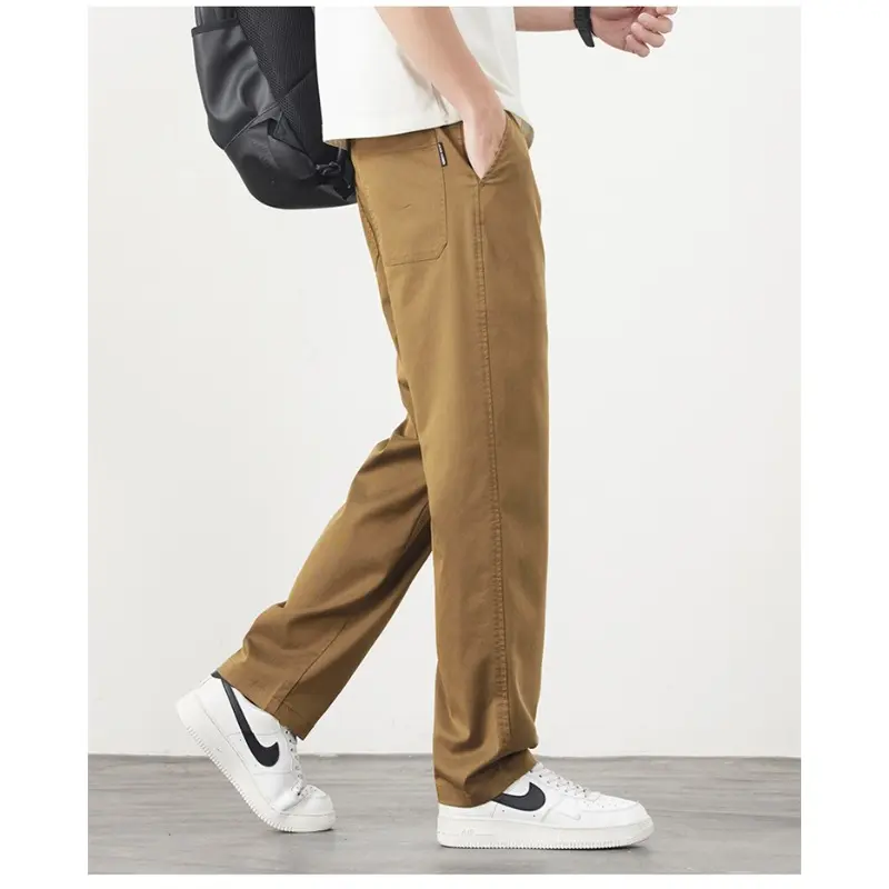 Lyocell Straight Thin Casual Pants Men Spring Summer Fashion Breathable Trousers Brand Clothing Elasticity Business Male Pants
