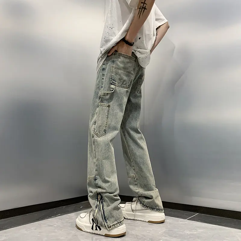 Baggy Denim Pants Straight Male Wide Trousers New Men's Autumn Jeans Fashion Casual Vintage High Street Style 3XL-M Jeans Men