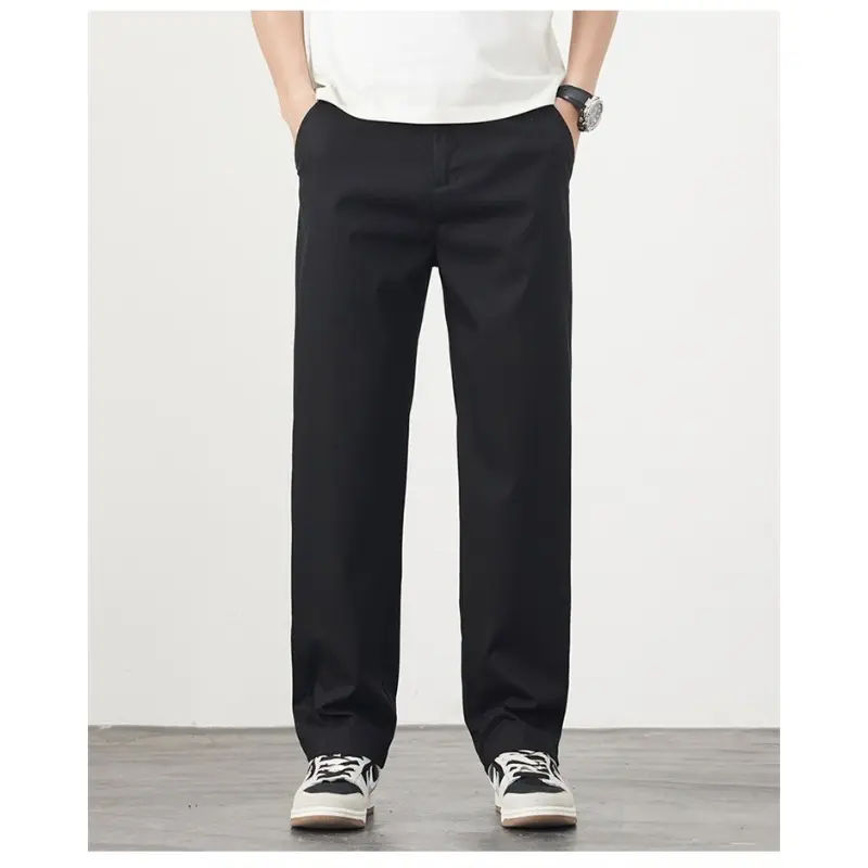 Lyocell Straight Thin Casual Pants Men Spring Summer Fashion Breathable Trousers Brand Clothing Elasticity Business Male Pants