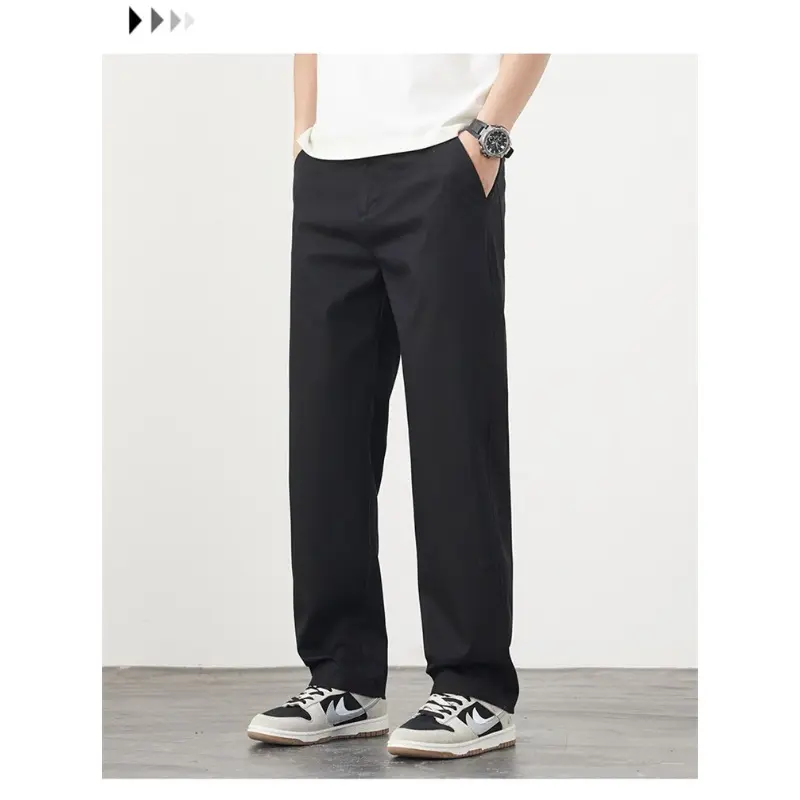 Lyocell Straight Thin Casual Pants Men Spring Summer Fashion Breathable Trousers Brand Clothing Elasticity Business Male Pants