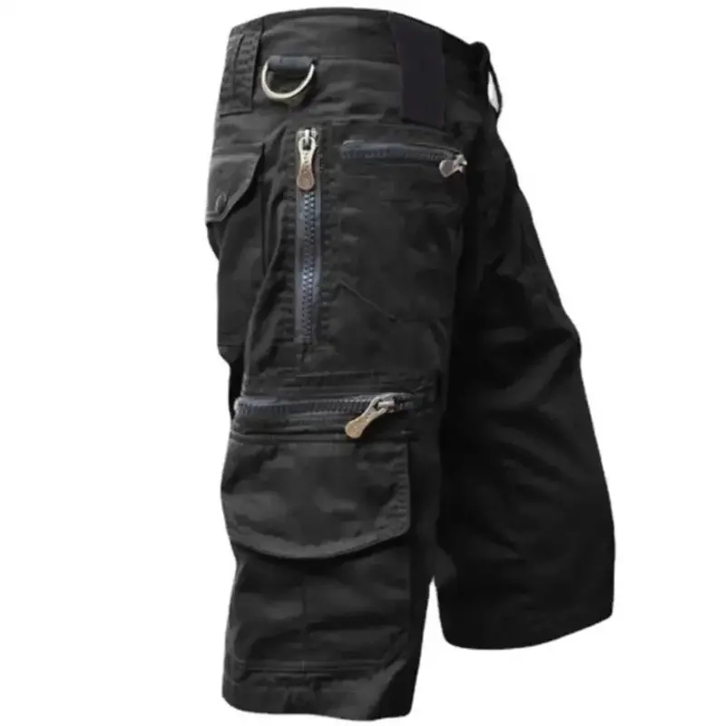 Men Shorts Men's  Shorts Jogging Shorts Solid Color Multi-Pocket Summer Casual Straight Cargo Shorts Work Short Pants