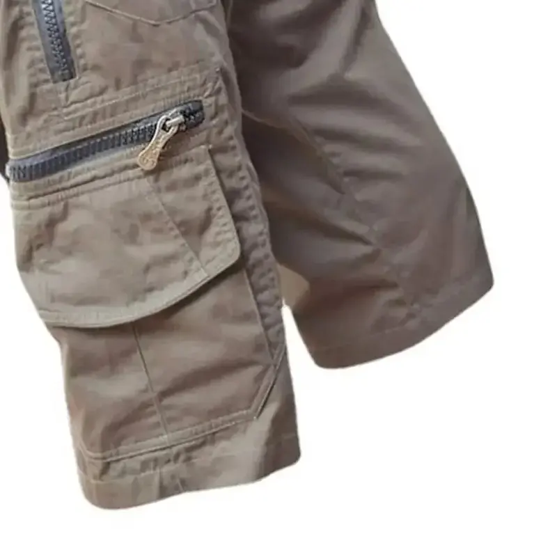 Men Shorts Men's  Shorts Jogging Shorts Solid Color Multi-Pocket Summer Casual Straight Cargo Shorts Work Short Pants