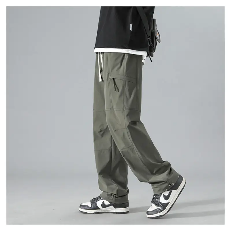 Oversized Casual Pants Fall 2025 Korean Version Cargo Pants Boys Casual Cargo Pants Solid Color Breathable Loose Straight Fit