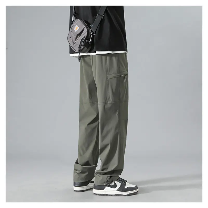 Oversized Casual Pants Fall 2025 Korean Version Cargo Pants Boys Casual Cargo Pants Solid Color Breathable Loose Straight Fit