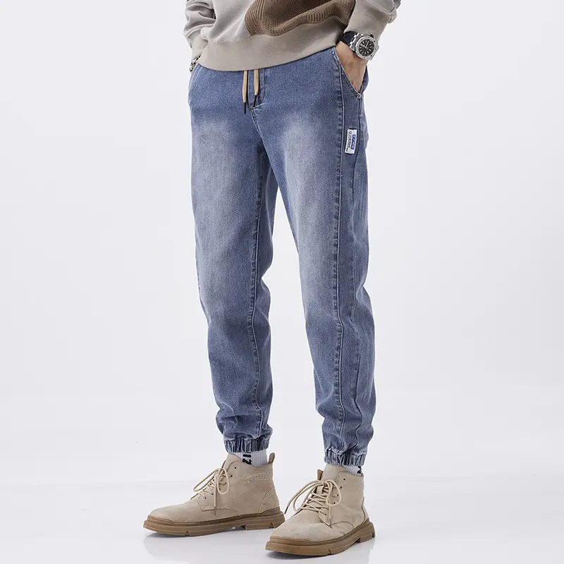 Workwear Jeans Men's Autumn Winter 2025 New Loose Leg Pants Elastic Waistband Versatile Casual Pants Trend Cargo Pants Men