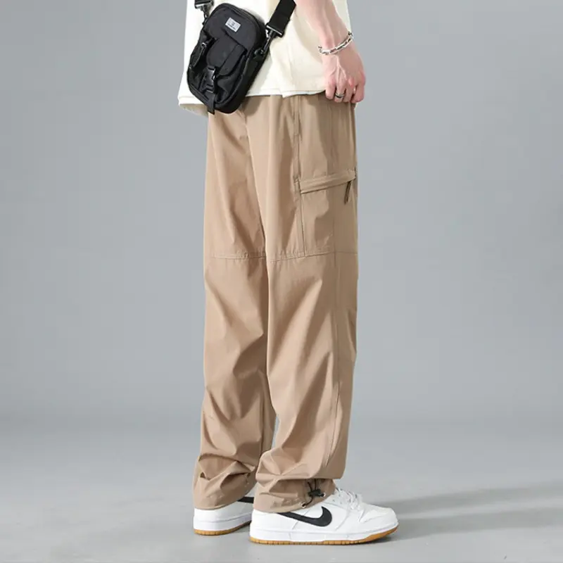 Oversized Casual Pants Fall 2025 Korean Version Cargo Pants Boys Casual Cargo Pants Solid Color Breathable Loose Straight Fit