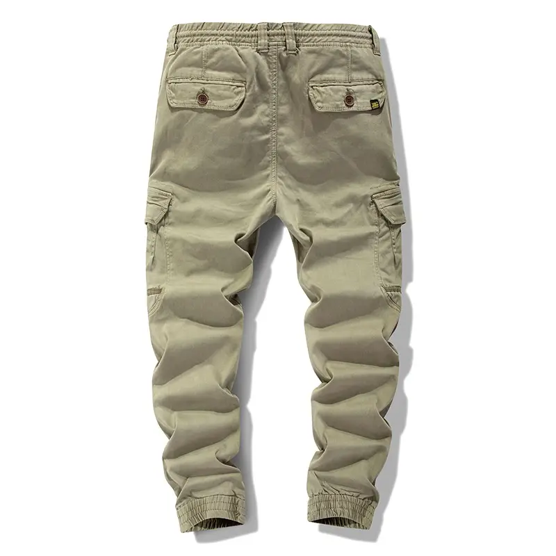 2025 New Cotton Men Cargo Pants Khaki Casual Men Tactical Joggers Cargo Multi-Pocket Fashions Black Army Trousers Work Wear