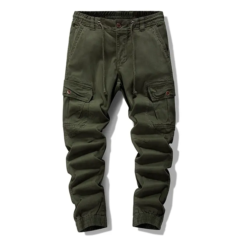 2025 New Cotton Men Cargo Pants Khaki Casual Men Tactical Joggers Cargo Multi-Pocket Fashions Black Army Trousers Work Wear