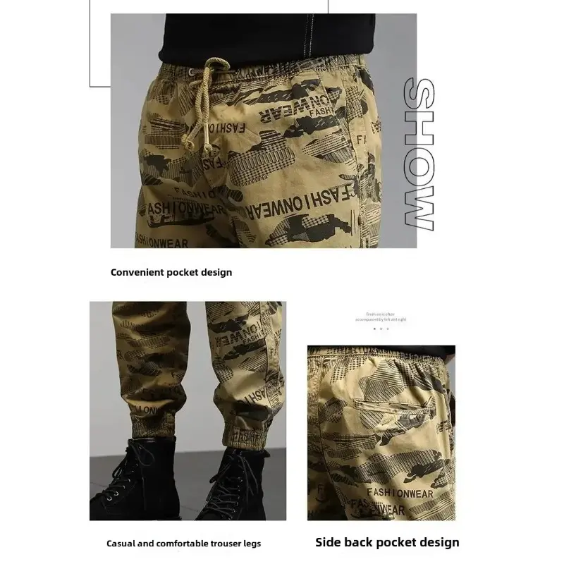 Men Pants Loose Casual Camouflage Trousers for Men Multi-Pocket Outdoor Loose Long Straight Leg Pants Streetwear Cargo Pants Men