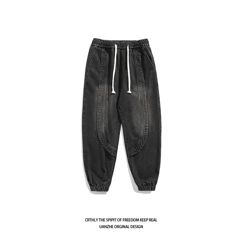 Straight Jeans for Male Y2K Trousers Hip Hop Trendy Men Jeans Loose Fit Draped Denim Pants American Street Stylish Jeans Men