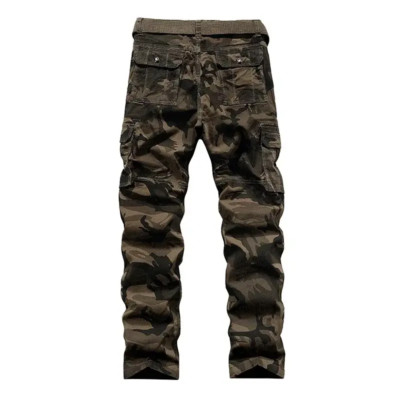 Mens Cargo Pants Camo Pants Cotton Casual Work Hiking Pants with Pockets Wild Hiking Pants Men Clothing Military Latex Pants Men