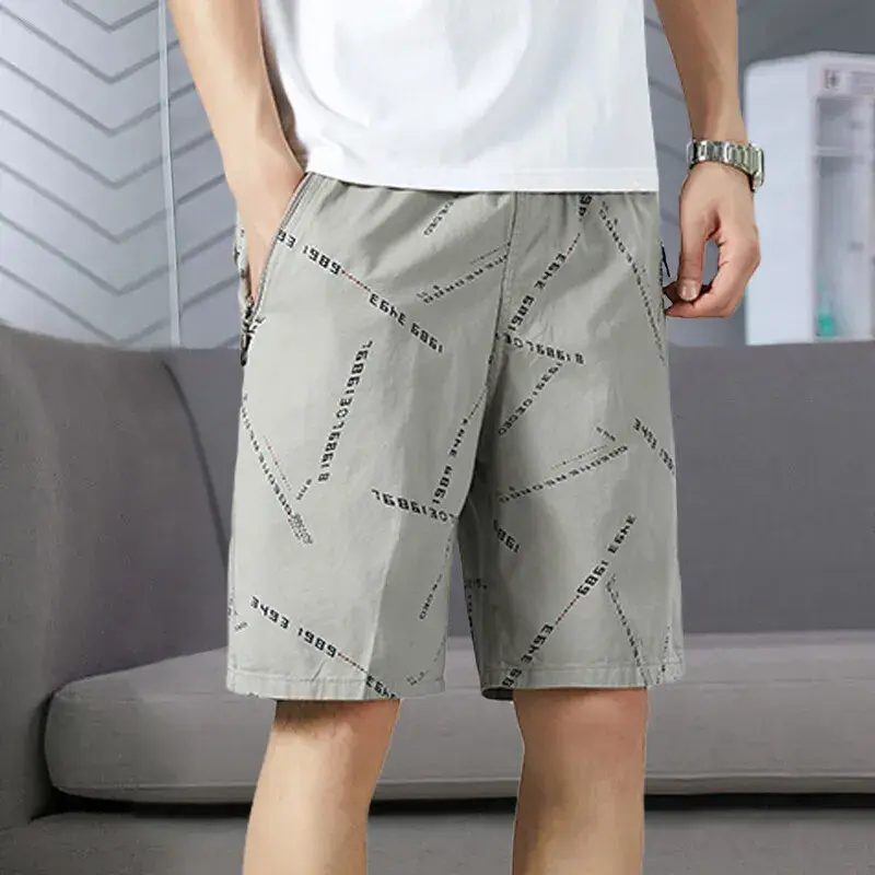 Mens Cargo Shorts Casual Gym Shorts Drawstring Cotton Shorts Men's Elastic Waist Sweat Shorts Relaxed Fit Short Work Pants