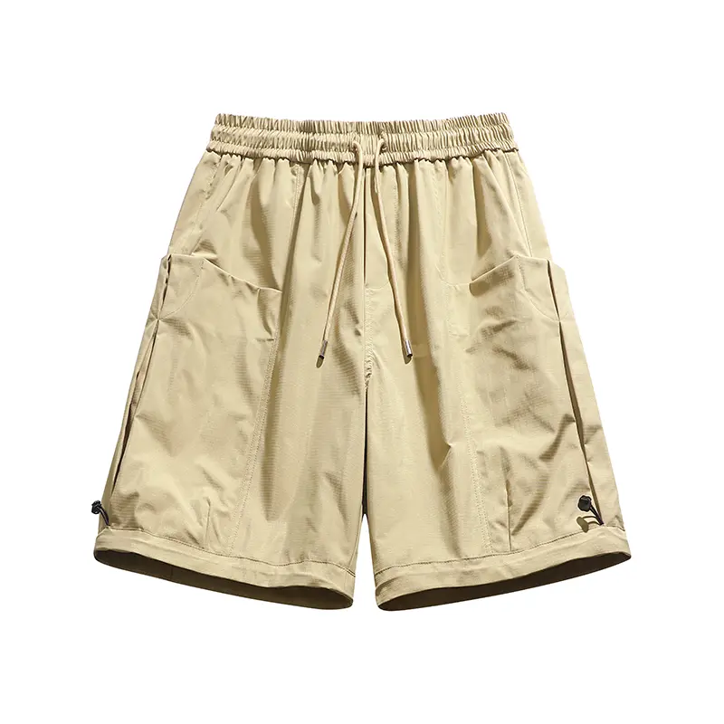 Cargo Pants Men's Vintage Belt Design Safari Style Shorts Fashion Casual Baggy Pocket Zipper Sports Knee Length Trousers Pants