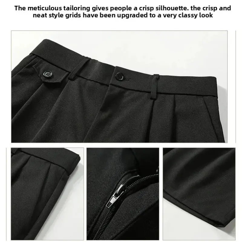 Men's Summer Pants Suit Shorts Casual Versatile Loose Fit Five-Quarter Lengths Fashion Linen Pants Man Sweatpants Shorts for Men