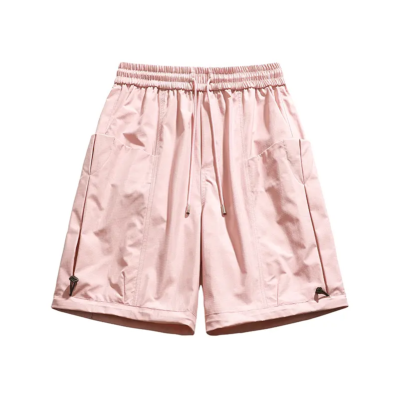 Cargo Pants Men's Vintage Belt Design Safari Style Shorts Fashion Casual Baggy Pocket Zipper Sports Knee Length Trousers Pants