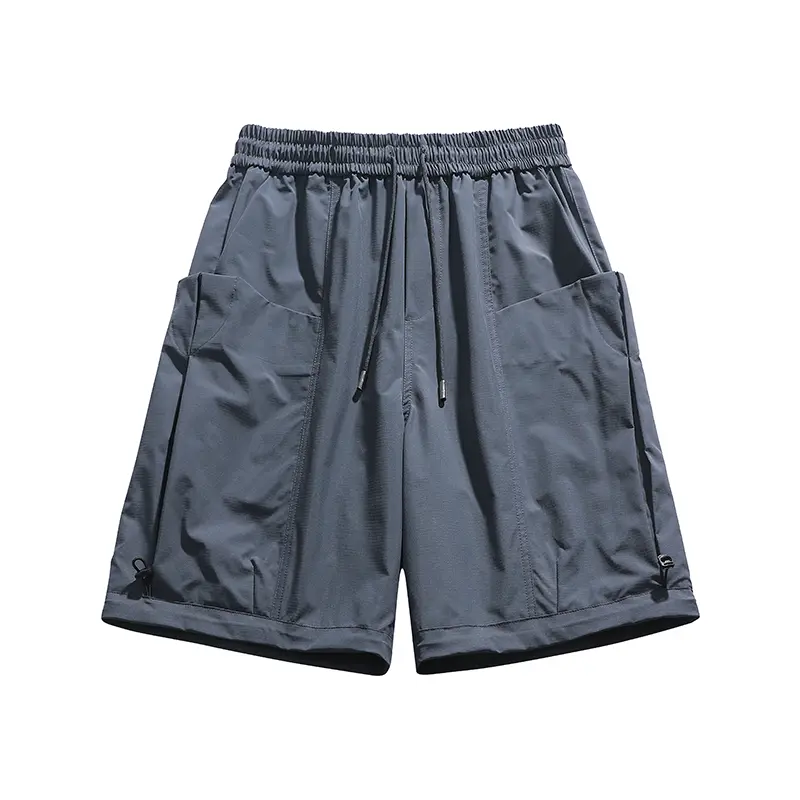 Cargo Pants Men's Vintage Belt Design Safari Style Shorts Fashion Casual Baggy Pocket Zipper Sports Knee Length Trousers Pants