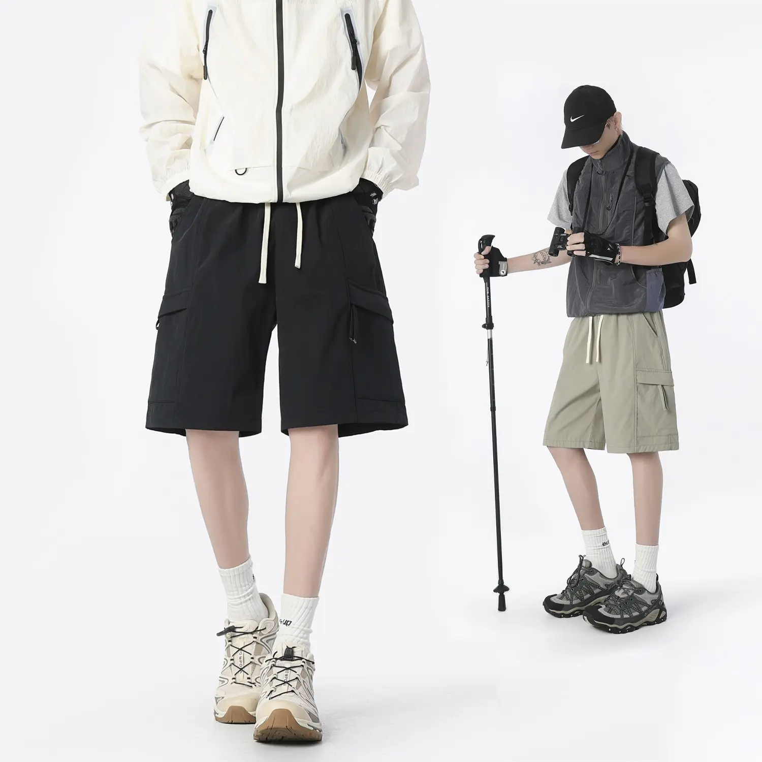 Men's Shorts Multi-Pocket Overalls Loose Large Size Summer Cotton Comfortable Pants Outdoor Casual Sports Beach Pants Sweatpants