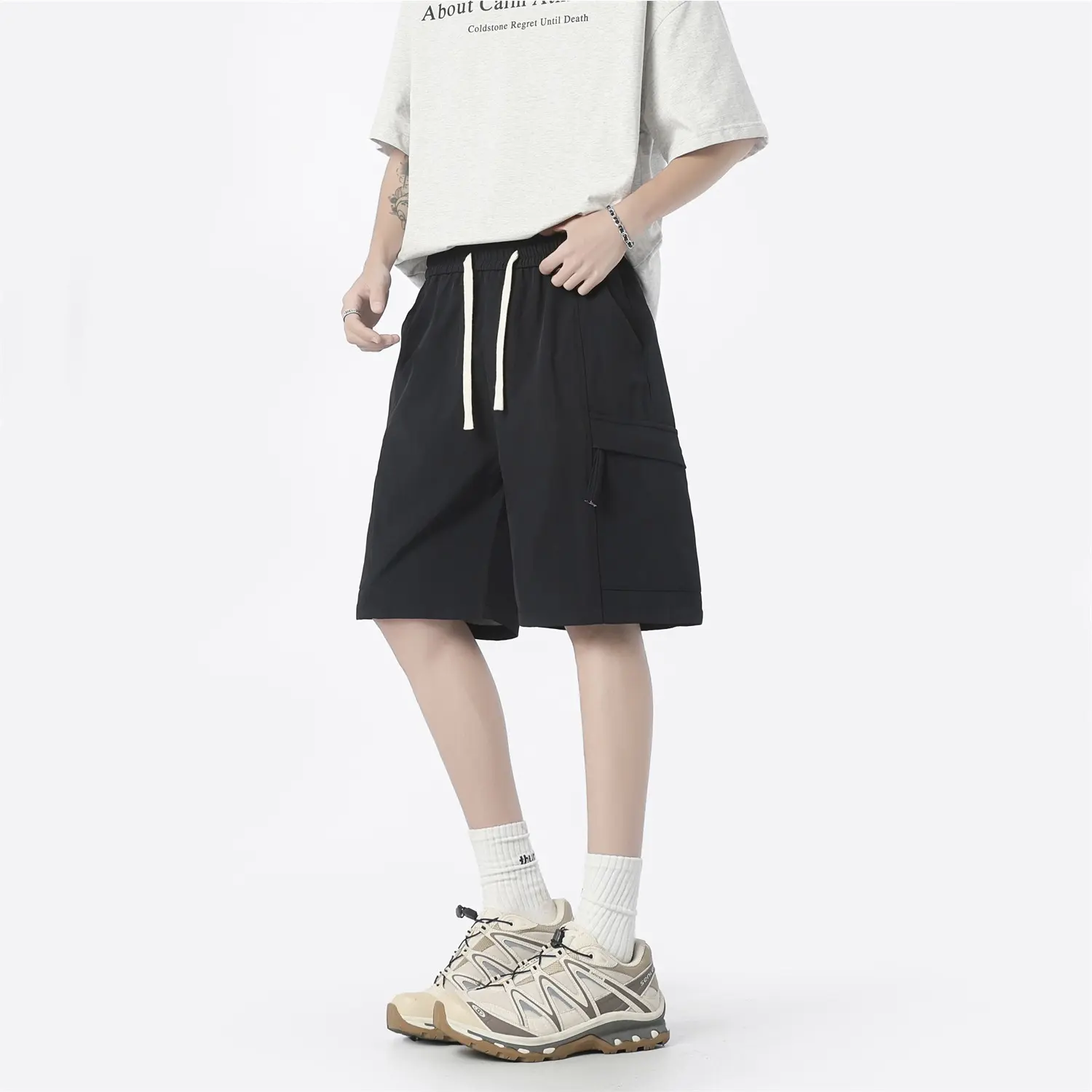 Men's Shorts Multi-Pocket Overalls Loose Large Size Summer Cotton Comfortable Pants Outdoor Casual Sports Beach Pants Sweatpants