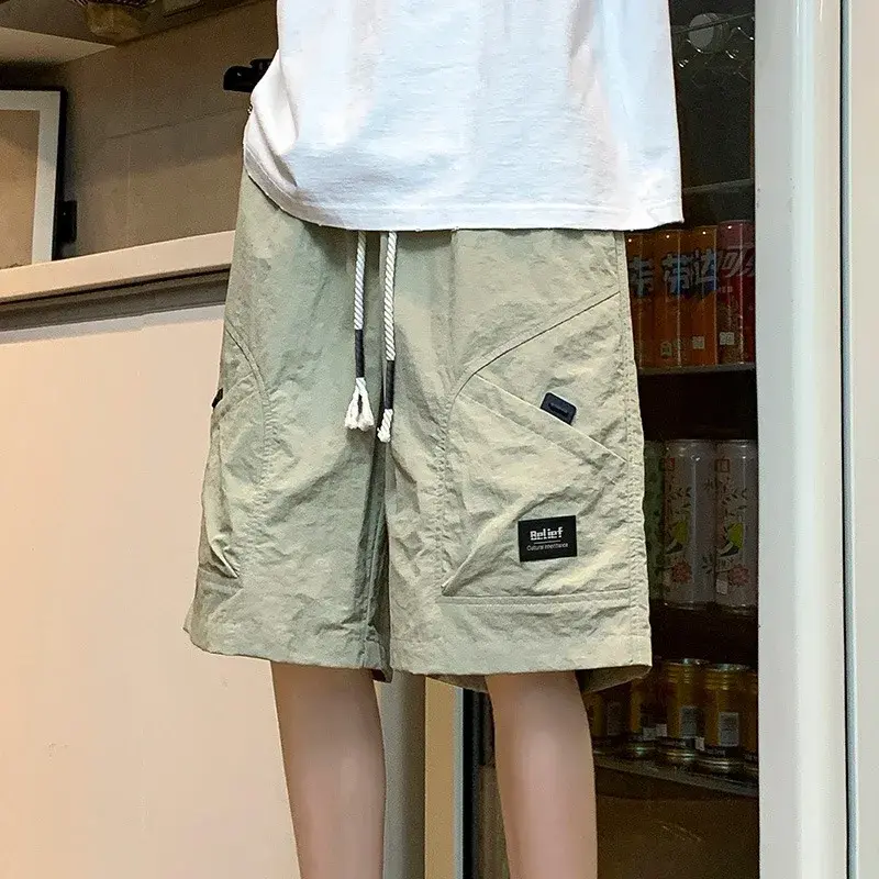 Casual Basketball Shorts Casual Beach Shorts  with Elastic Drawstring for Streetwear Men's Drawstring Waist Shorts Men's Outdoor